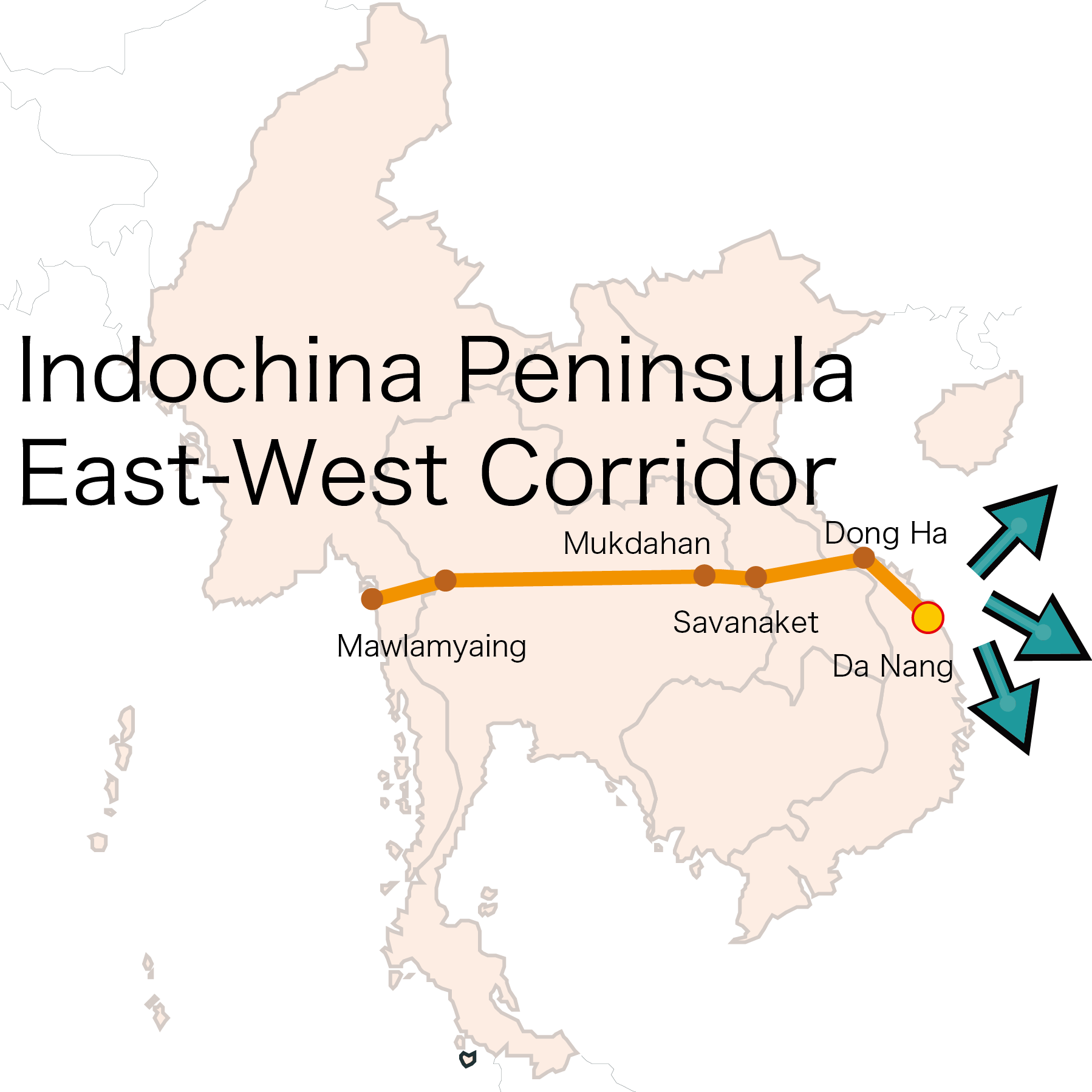 East-West Economic Corridor that crosses the central part of the Indochina. We are increasing land connectivity in ASEAN countries.